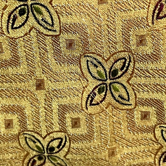 Ermenegildo Zegna Men's Necktie Tie 3.5" Silk Yellow Mixed Pattern - Picture 4 of 6